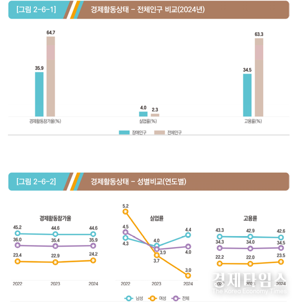 2024년 기준 장애인 경제활동 상태 /자료=한국장애인개발원