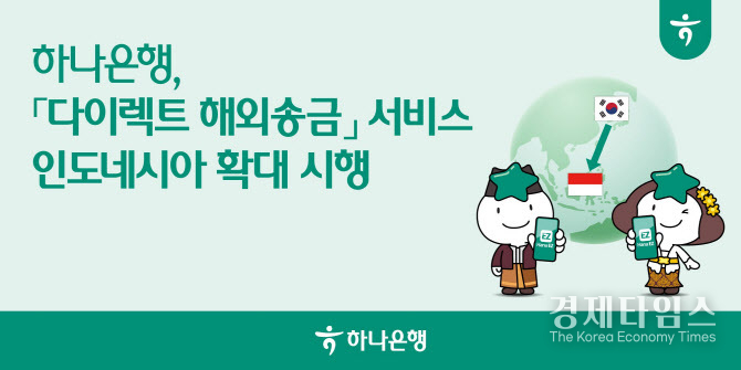 하나은행이 다국어 지원 해외송금 전용 앱인 ‘하나 EZ’에서 인도네시아 다이렉트 해외송금 서비스를 시행한다.사진=하나은행