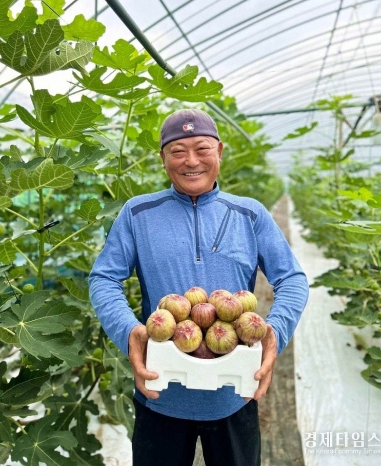 전남 함평에 위치한 '함평농부' 채상희 대표가 무화과 상자를 들고 있다. /사진=쿠팡