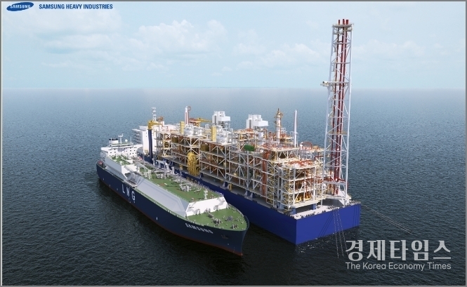 삼성중공업이 개발한 심해용 부유식 액화천연가스 설비(FLNG) 표준 모델 MLF-O 조감도. /삼성중공업 제공