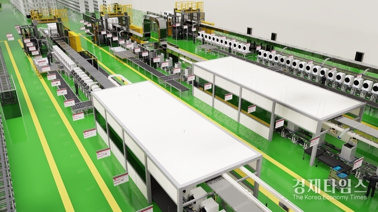 LG전자가 엔비디아 AI 플랫폼을 활용해 구축한 디지털트윈 기술 시연 모습./사진=LG전자