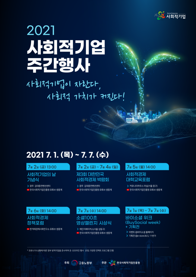2021년 사회적기업 주간행사 포스터 (이미지=고용노동부)