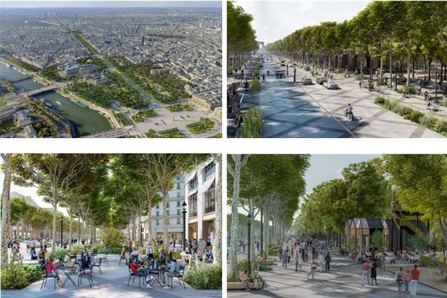 샹젤리제 거리와 콩코드 광장 정원화 사례