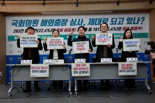 경실련, 21대 국회의원 해외출장 심사 실태발표