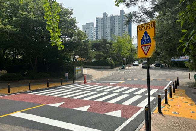 성남시는 분당구 수내초등학교 정문 앞 통학로 구간 내 학생들의 안전한 통학로 조성을 위해 교통안전시설을 정비했다고 30일 밝혔다.